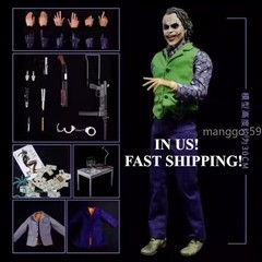 US STOCK! The Dark Knight Heath Ledger Joker 1/6 Cloth Movable Figure Collection