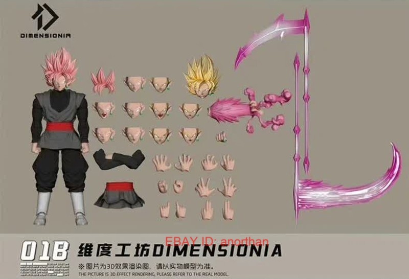 DIMENSIONIA 01B God Defier Goku Black 1/12 Scale Action Figure In Stock