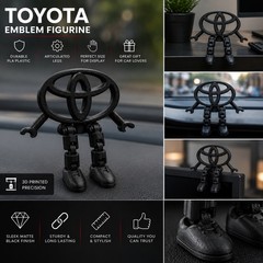 Toyota Emblem Figurine Black PLA Plastic w/ Articulated Legs Articulated