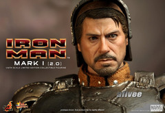 Hot Toys MMS168 Iron Man MK1 Mark I 2.0 1/6 Deluxe Figure Light Up Battle Damage