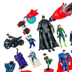 DC Comics Toy Lot of 50 Mixed Action Figures Batman Superman PVC Fast Food VTG B