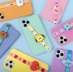 [US seller] BT21 Baby Character Figure Finger Phone Strap BTS Smartphone Holder