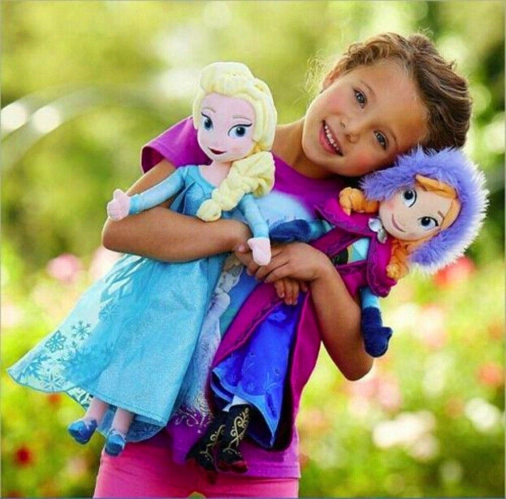 16″ inches Disney Frozen Movie Queen Elsa & Anna Plush Soft Doll Gift Collection