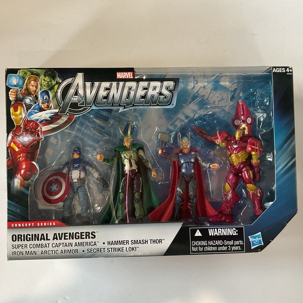 Marvel Original Avengers Action Figure Set Concept Series 4-Pack – NEW Hasbro