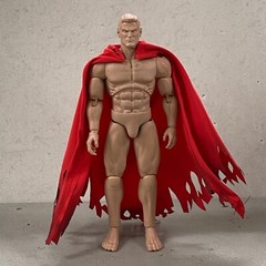 SU-MF-C-SUPBD: Wired battle damaged red cape with logo for McFarlane Superman