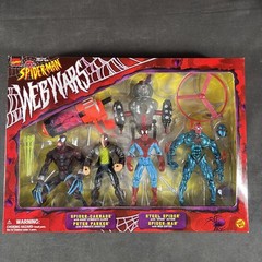 SPIDER-MAN WEB WARS 4 FIGURE BOX SET TOY BIZ CARNAGE SYMBIOTE ANIMATED MARVEL