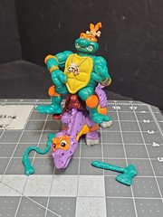 TMNT Ninja Turtles Cave Turtle Mike & Silly Stegosaurus 1993 Near Complete GUC