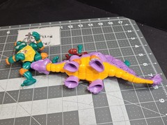 TMNT Ninja Turtles Cave Turtle Mike & Silly Stegosaurus 1993 Near Complete GUC