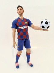 Lionel Messi OOAK Soccer Barcelona INSPIRED 12” POSABLE Display Collectors DOLL