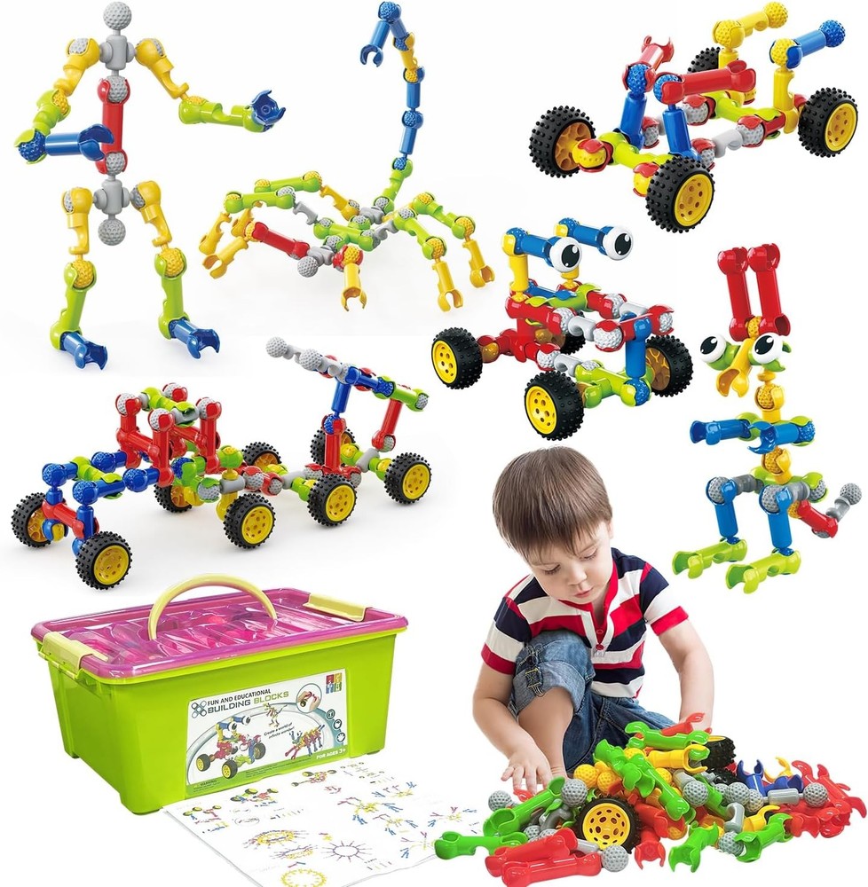 Stem Building Toys for 3 4 5 6 7 8 Year Old Boys Girls Kids,180 Pieces…