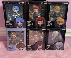Rare Lot 6 Kingdom Hearts Disney Nendoroids Sora Roxas Axel Aqua Riku Kairi