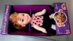 Vtg 1993 Mattel Flintstones CUDDLY PEBBLES 12″ TV / Movie Character Doll Figure