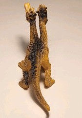Two Headed Dragon Figure Black Yellow Hard Rubber Fantasy Creature Toy