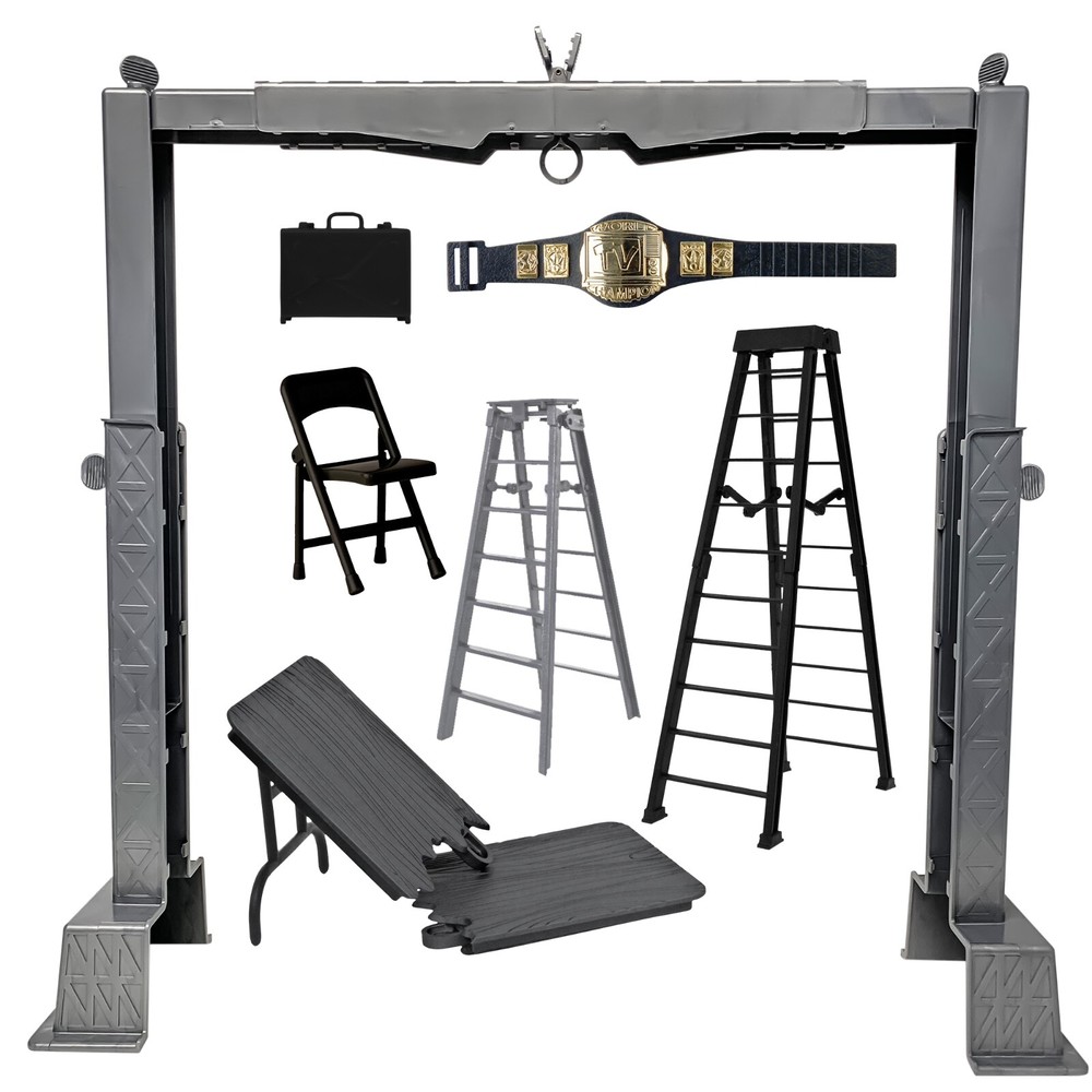 Deluxe Grab The Gear Adjustable Playset with Accessories for WWE & AEW Figures