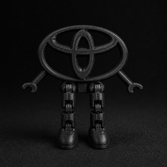 Toyota Emblem Figurine Black PLA Plastic w/ Articulated Legs Articulated