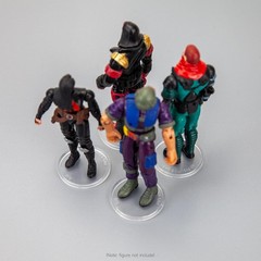 36 Clear Round Display Stands for 3.75” Action Figures – 37.5mm Base, 3.6mm Peg