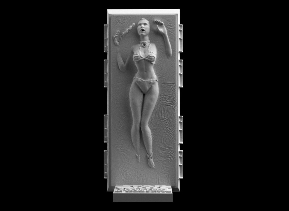 3D Printed Star Wars Princess Leia In Carbonite Statue