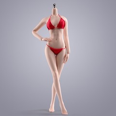 ANT T303B 1/6 Super Flexible Female Seamless Pale Medium Breast 12” Figure Body