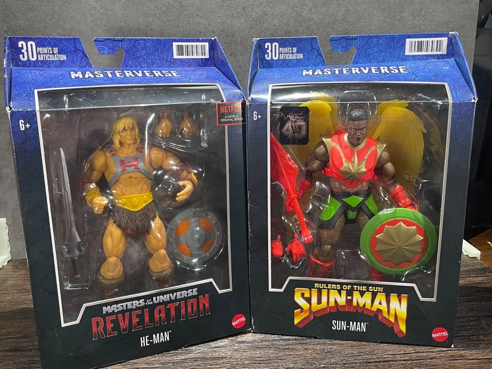 Masterverse He-Man and Sun-Man – New w/ Box Wear