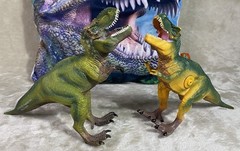 Dinosaurs Bundle 6 Figures Toys and a Pillow 1 Dinosaur With Sound