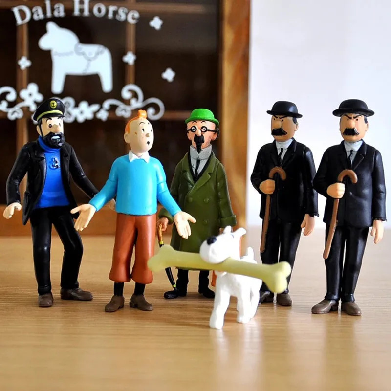 6pc/Set The Adventures Of Tintin PVC Cake Toppers Action Figures Set 3