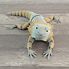 10in 3D Bearded Dragon articulated toy PLA Lizard- Desk Pet