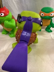 4 LOT Teenage Mutant Ninja Turtles Tootin’ Toys Mutant Mayhem Complete Set