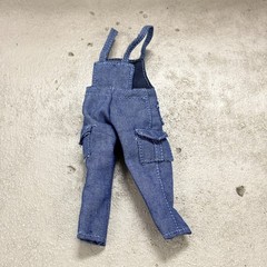 PB-OVLPT-DEM: 1/12 scale Denim fabric Overall for 6″ muscular body