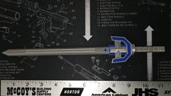 3D Printed Voltron Dairugger Replacement Sword Blue & Silk Silver PLA About 11″