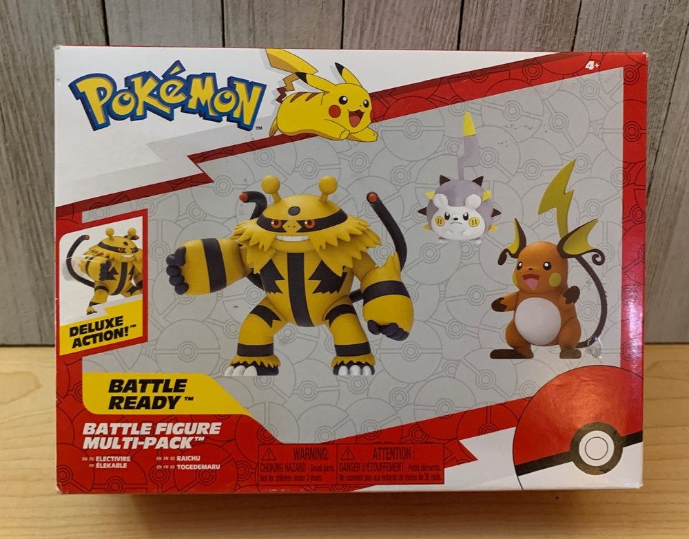 Pokemon Battle Figure 3 Pack 2-Inch Togedemaru and Raichu and 3-Inch Electivire