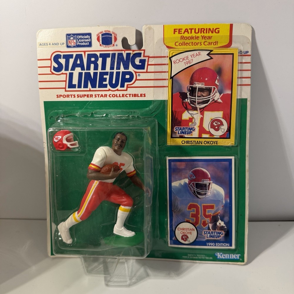 1990 NFL Starting Lineup Christian Okoye Kansas City Featuring 1987 Rookie Card