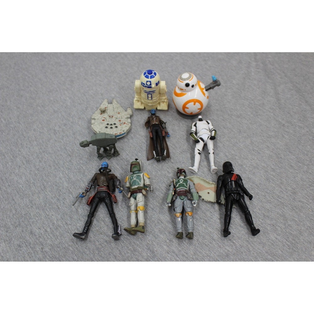 Star Wars Action Figure Lot Kids Multicolor Boba Fett BB-8 Cad Bane 10pc Set