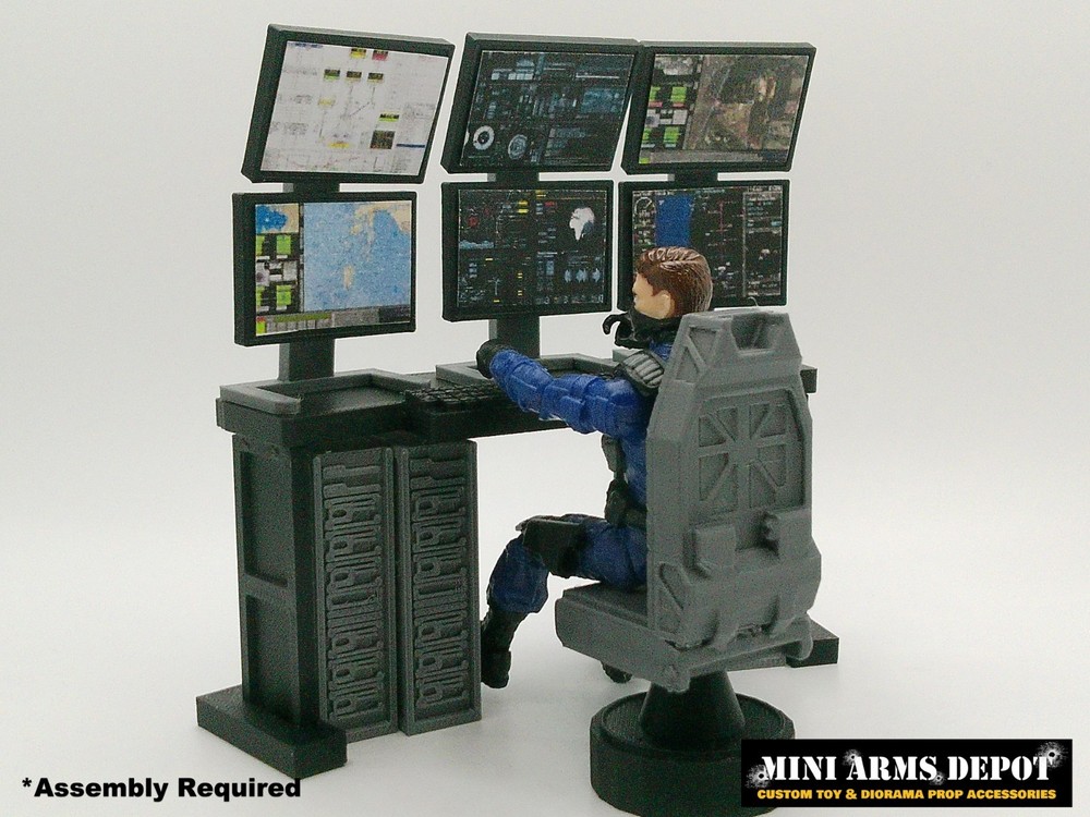 1:18 Scale Command Center Computer Diorama Set for 3.75″ JoyToy GI JOE Figures