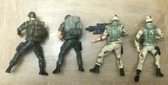 Army Military Action Figures with Accessories Toys Hobby Vintage Camo Lot of 4