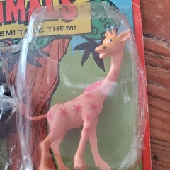 Vintage 1970 Imperial JOLLY JUNGLE ANIMALS Lion Zebra Giraffe sealed w/hole tear