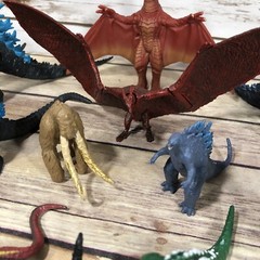 Godzilla Action Figures LOT OF 15 TV Movie Monsters Rodan, Many Godzillas