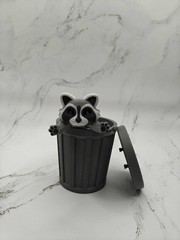 3D Printed Articulated Raccoon: PLA Plastic Trash Panda Toy
