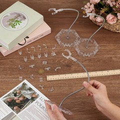 4Pcs Action Figure Stand with Adjustable Metal Support Arm Action Figure Clear F