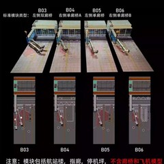 1/200 Airplane Airport Module Terminal Apron Model with Lighting Scene DIY Toy