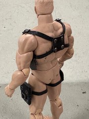 SU-PNSL-SET-BK: 1/12 Black shoulder harness and leg holsters for 6″ figure