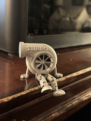 Turbo Buddy Gag Arms & Legs 3D Printed Articulated (Silver PLA)