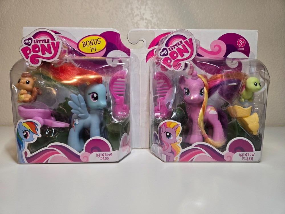RARE HTF – My Little Pony Rainbow Dash & RAINBOW FLASH – Brand New Sealed