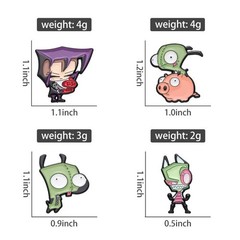 Invader ZIM Cartoon Enamel Pin Alien Metal Brooch Lapel Badge Backpack Gift Kids