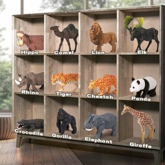 Animal Toys 12Pcs Mini African Wildlife for Kids, Realistic Safari Figure Model