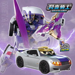 new Purple Sports Car Transforming Metal Cardbot WILD GUARDY Robot Card model