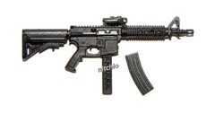 1/12 Scale Weapon – M4 ASSAULT RIFLE WITH LASER SITE & 2 AMMO CLIPS Fodder