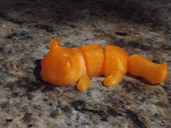 Articulated 3D Printed Cat Fidget Toy Orange Crystal PLA Flexible Desk Pet Gift