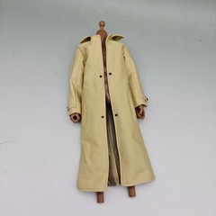 1/6 Khaki Coat Male Trench Windbreaker clothes model for 12in Thin Action Figure