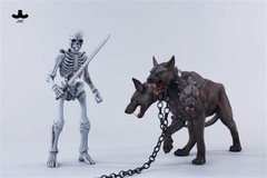 JXK 1/6 Fierce Hell Three-headed Dog Figure Animal Model Adult Xmas Gift Toys