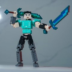 3D Printed MC Steve Fully Articulated Assembled Model Toy